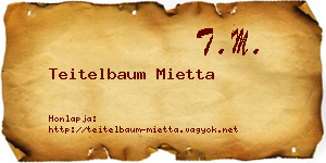 Teitelbaum Mietta névjegykártya